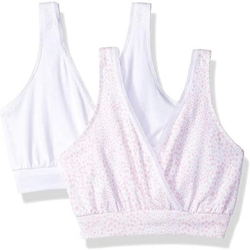 Playtex Women's Nursing Pullover Sleep Bra 2-Pack White/Small Floral Print Gentle Peach, Large US02PK - My Discontinued Bra