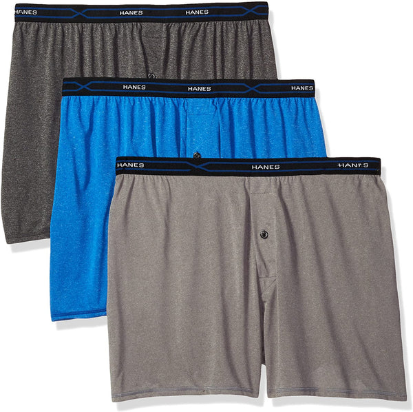 Hanes X-Temp Lightweight Boxer Shorts 3-Pack PXBXA3 Assorted - My Discontinued Bra