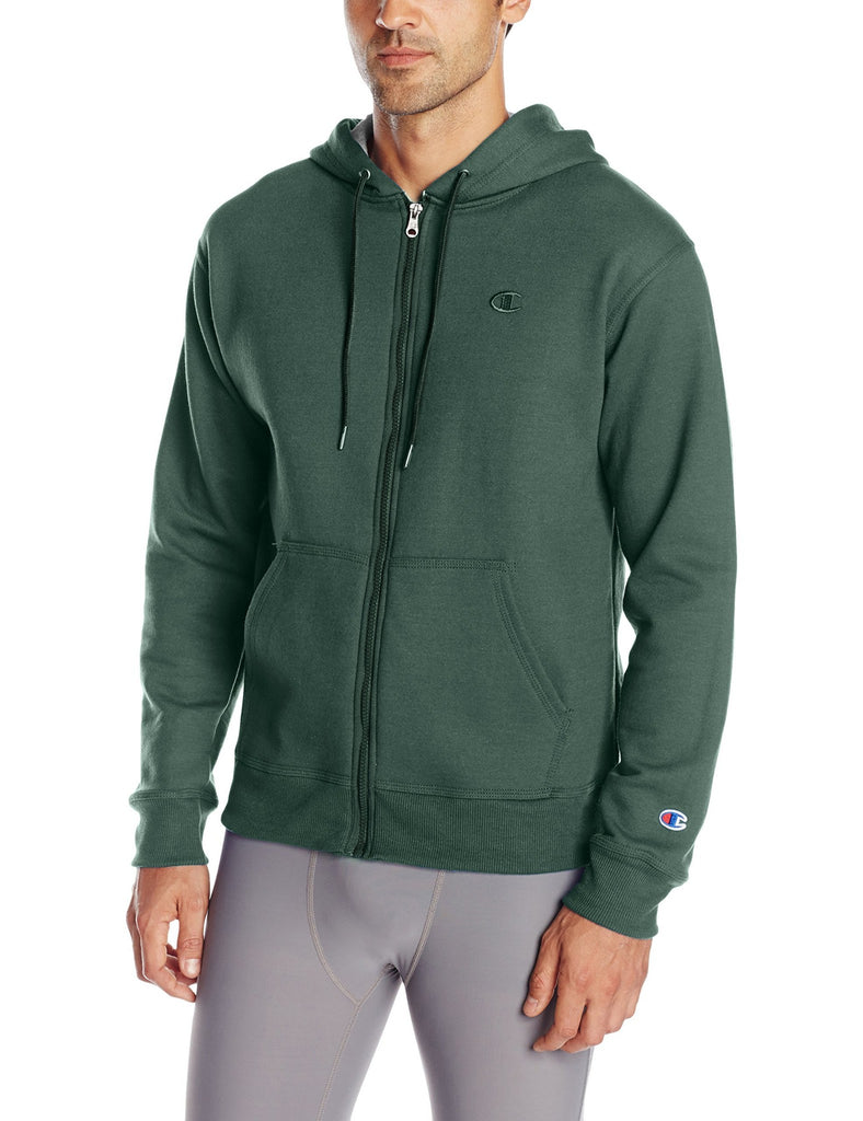 Champion Men's Power Blend Sweats Fleece Zip Hoodie Jacket S0891 Green Large - My Discontinued Bra